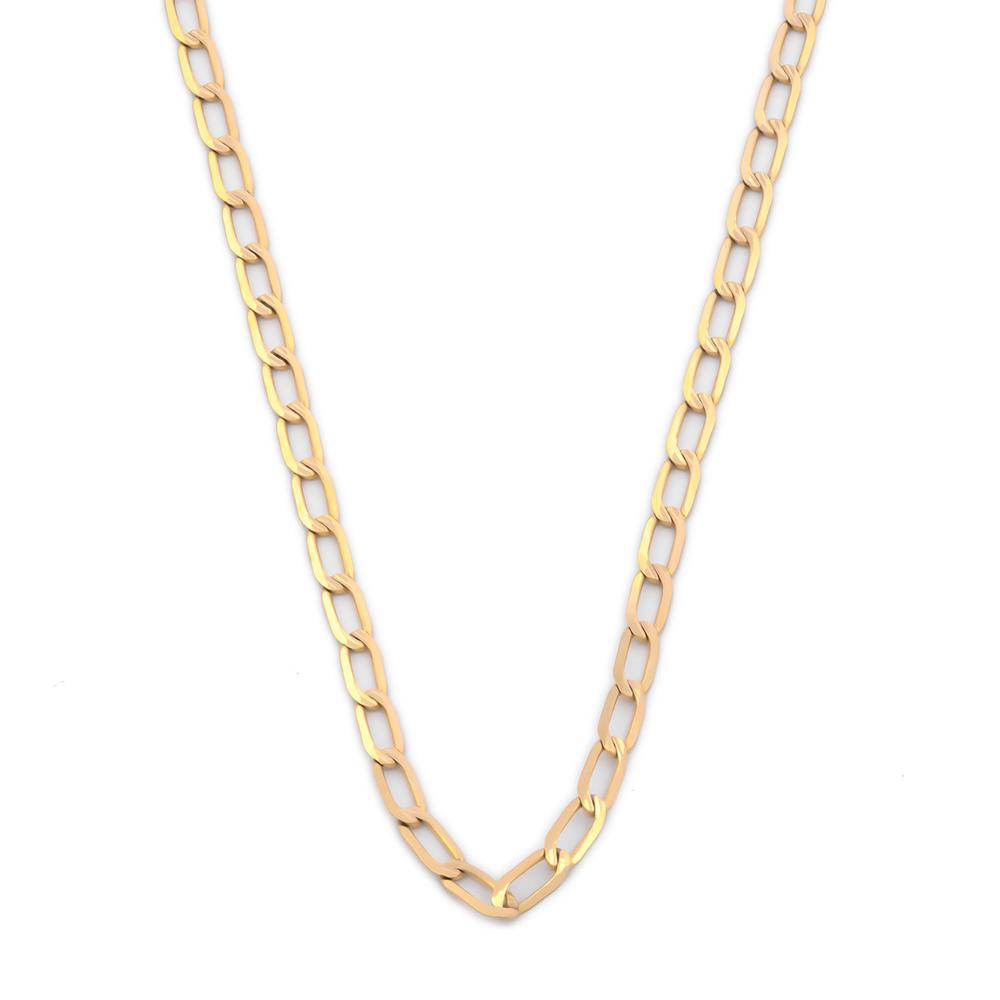 Cadena Barbada Inglesa 1.5 Mm Oro Sólido 14k 50 Cm