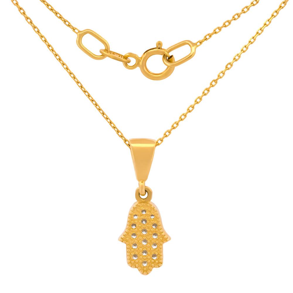 Foto 3 pulgar | Preciosa Cadena Dije Mano De Fatima Oro Sólido 14k