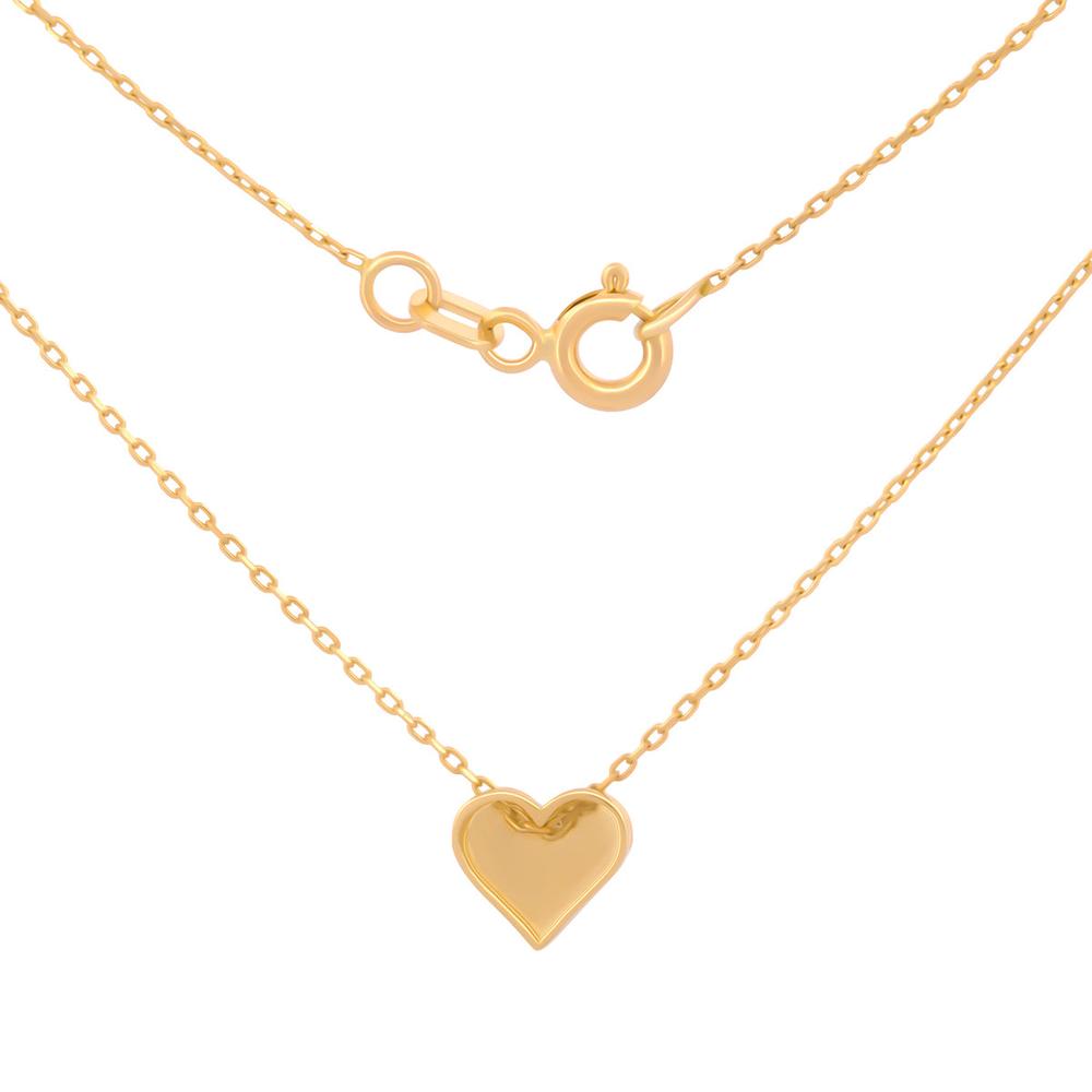 Foto 3 pulgar | Gargantilla Dama Corazón Liso Oro Amarillo Sólido 10k