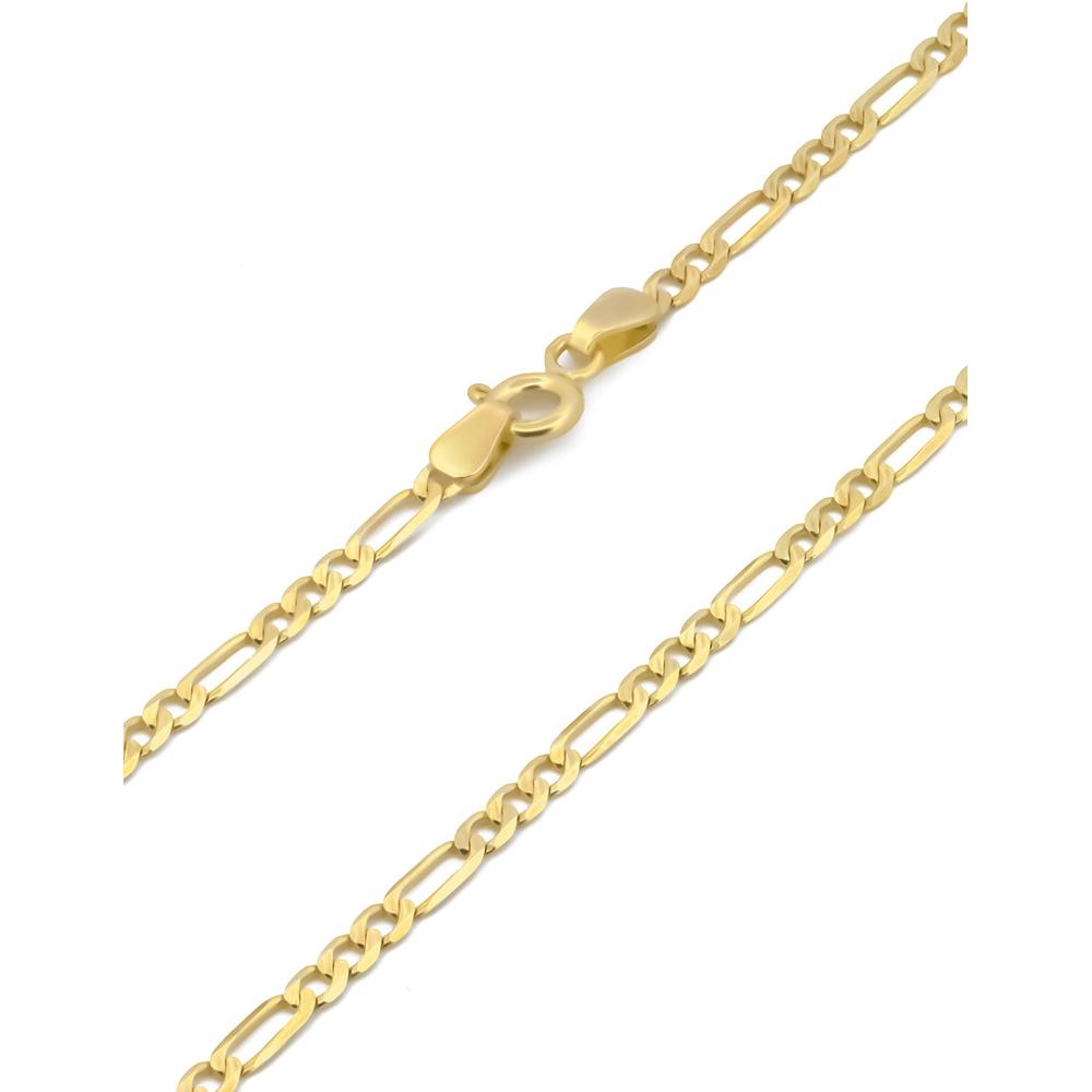 Foto 3 pulgar | Cadena Figaro 3mm 60 Cm Oro Sólido 14k