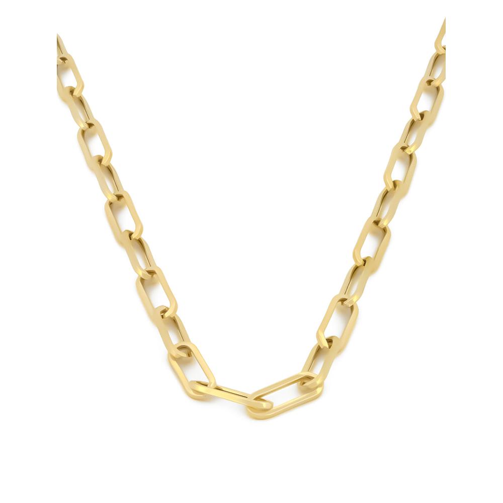 Bonita Cadena Gargantilla Clip 3 Mm 55 Cm Oro Sólido 14k
