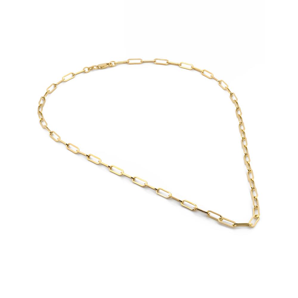 Foto 3 pulgar | Bonita Cadena Gargantilla Clip 3 Mm 55 Cm Oro Sólido 14k
