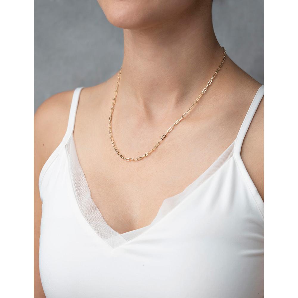 Foto 4 | Bonita Cadena Gargantilla Clip 3 Mm 55 Cm Oro Sólido 14k