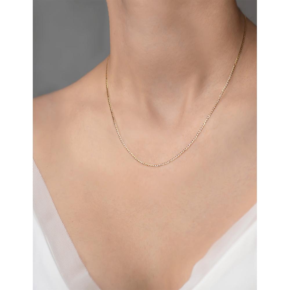 Foto 5 | Cadena Estilo Barbada Oro Italiano Sólido 14k 50 Cm