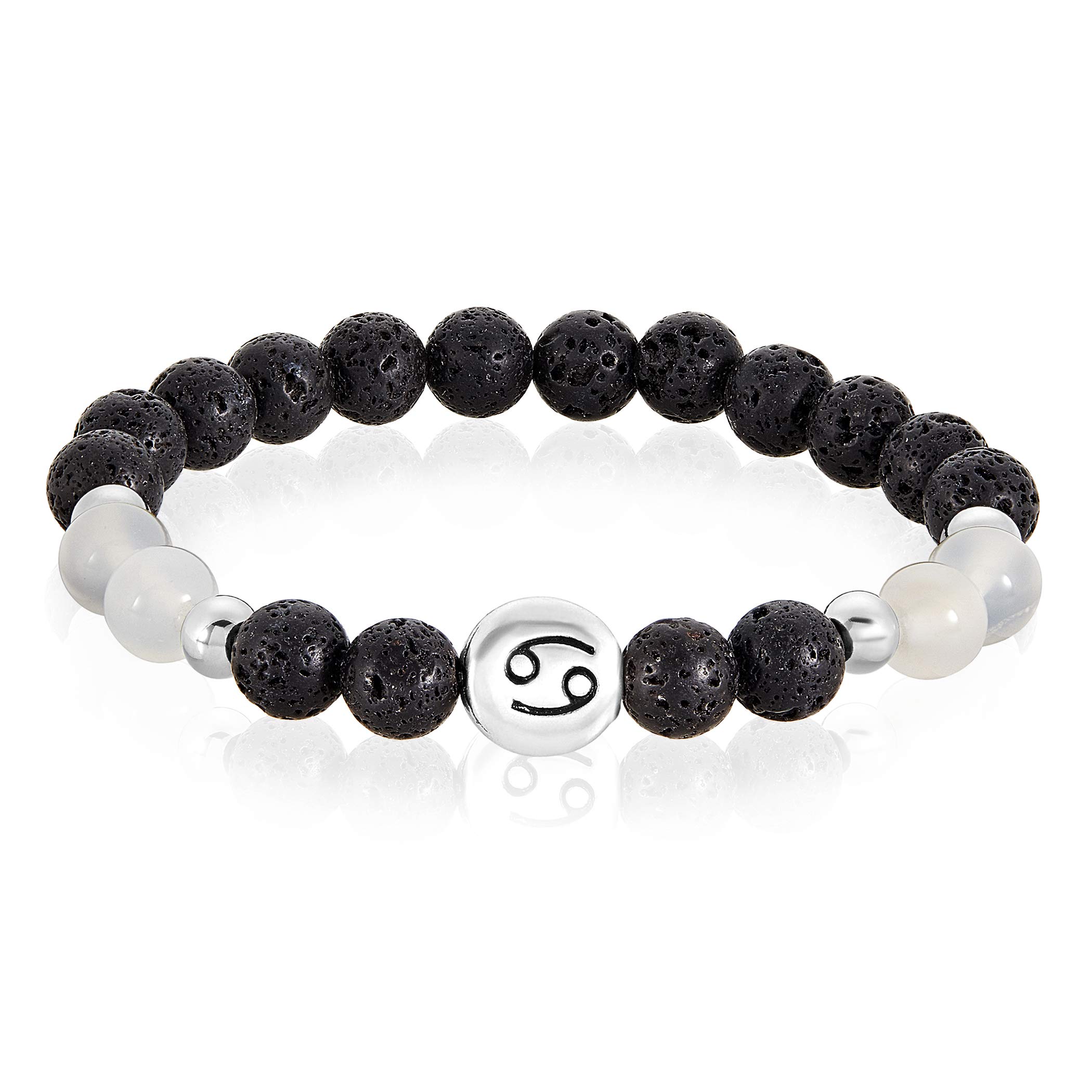Foto 2 pulgar | Pulsera West Coast Jewelry Para Hombre Con Ágata Y Lava Del Zodiaco Con Cáncer - Venta Internacional.