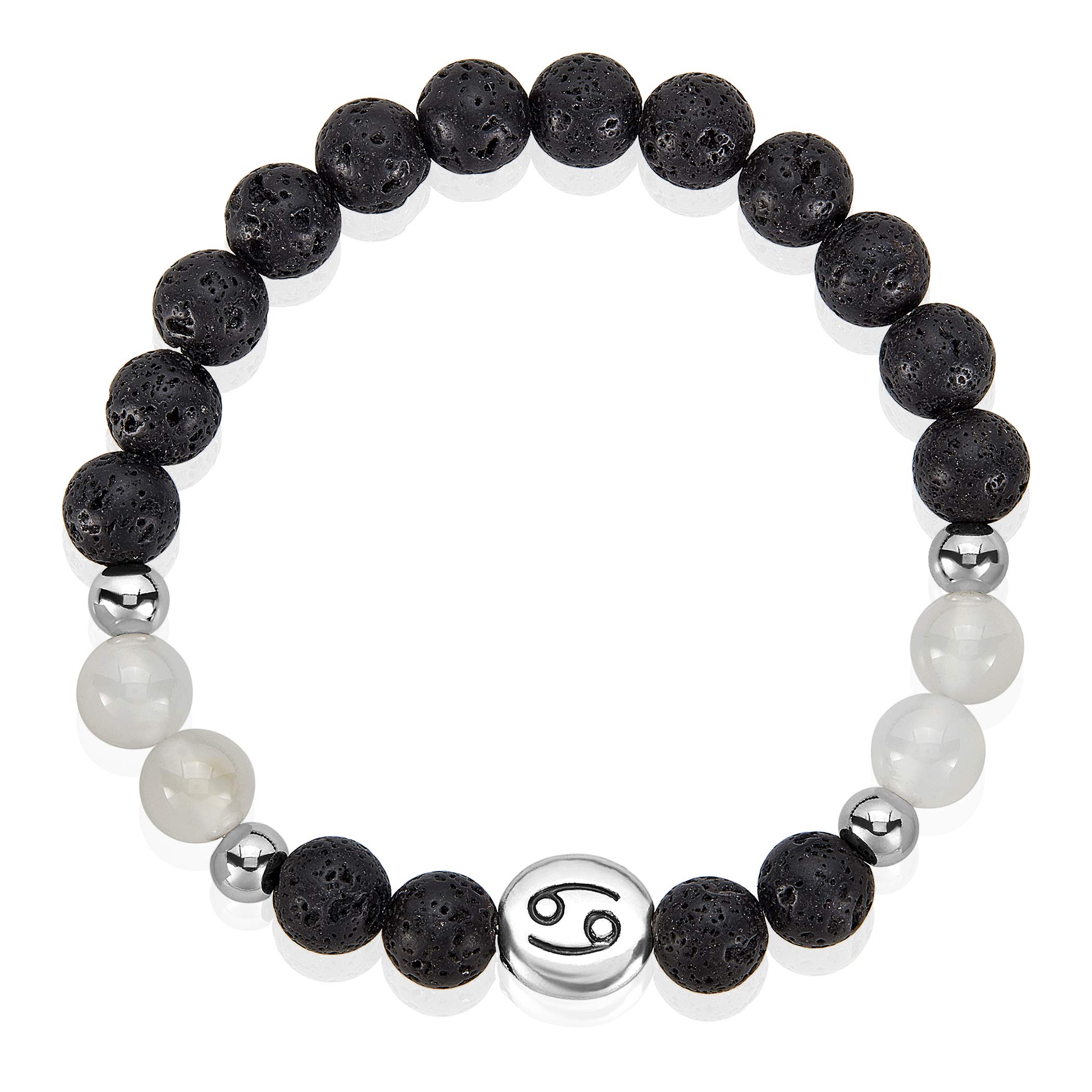 Foto 3 pulgar | Pulsera West Coast Jewelry Para Hombre Con Ágata Y Lava Del Zodiaco Con Cáncer - Venta Internacional.