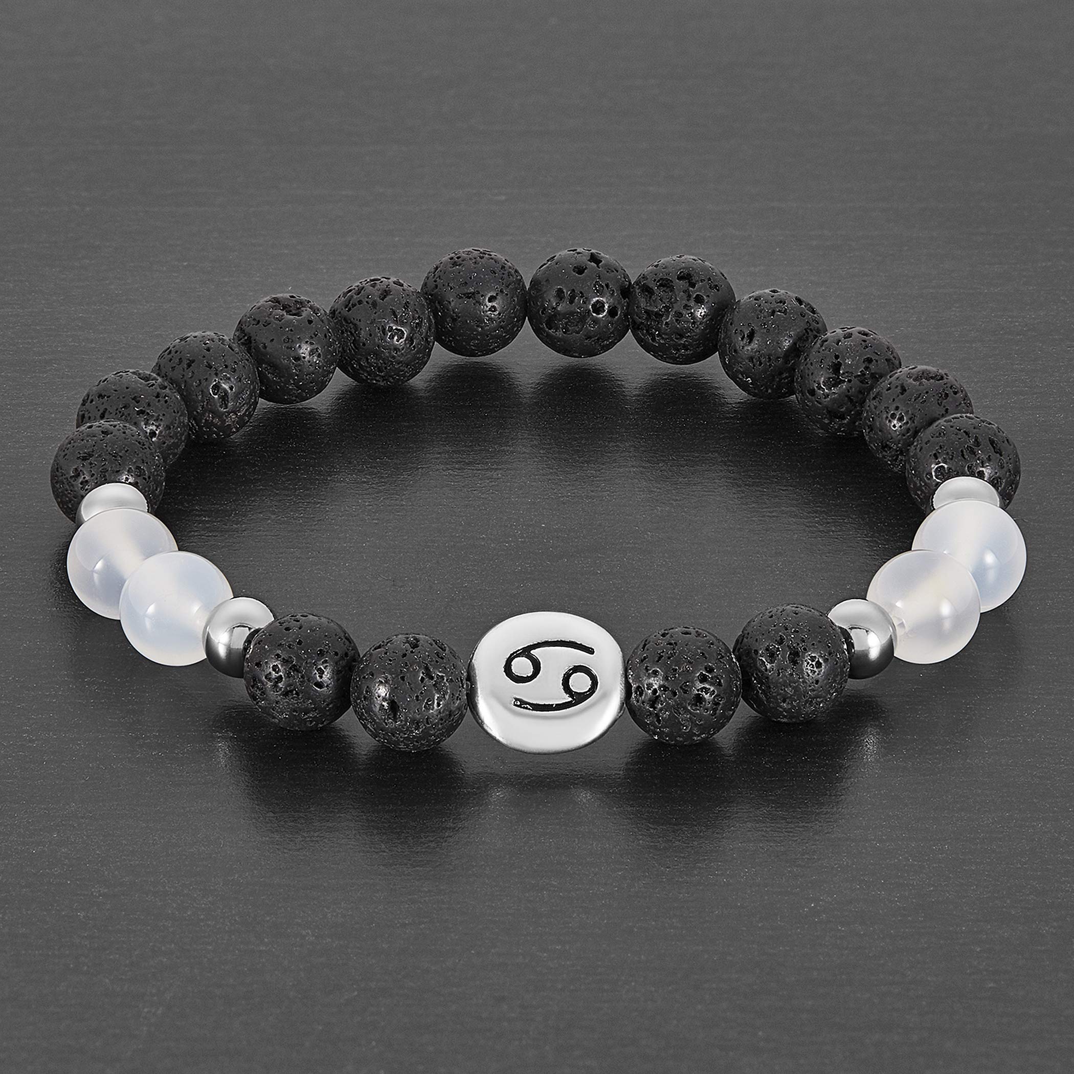 Foto 4 pulgar | Pulsera West Coast Jewelry Para Hombre Con Ágata Y Lava Del Zodiaco Con Cáncer - Venta Internacional.