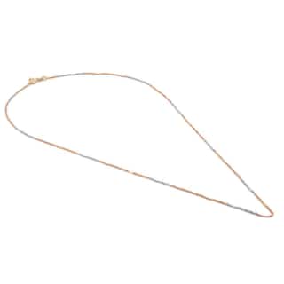Foto 3 | Cadena Estilo Singapur Con Barrita 3 Oros Sólido 10k 40 Cm