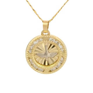 Foto 1 | Cadena Con Dije Bebe Medalla Espíritu Santo 1.2 Cm Oro 14k
