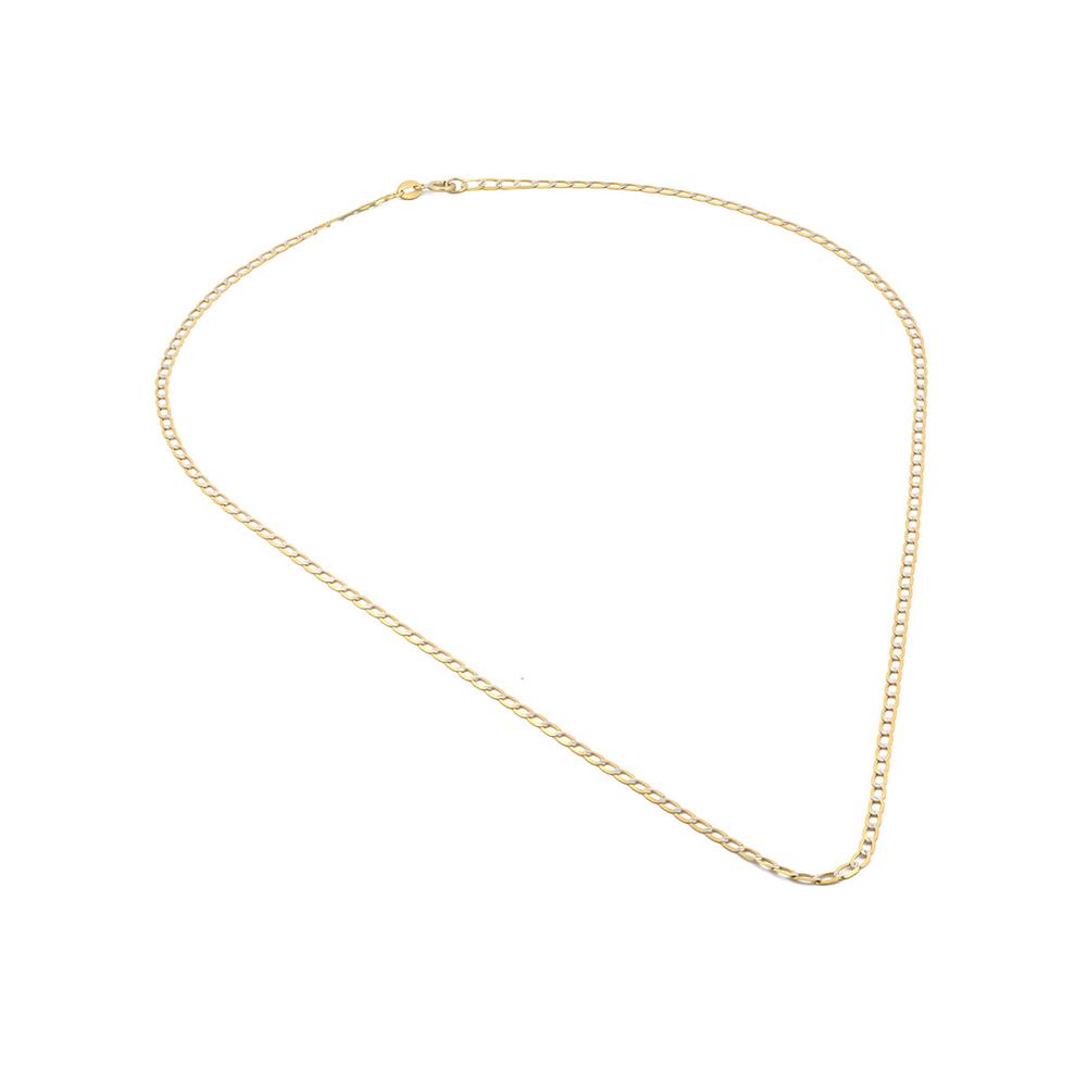 Foto 3 pulgar | Cadena Estilo Barbada Inglesa Diamantada 2 Mm Oro Sólido 14k 45 Cm