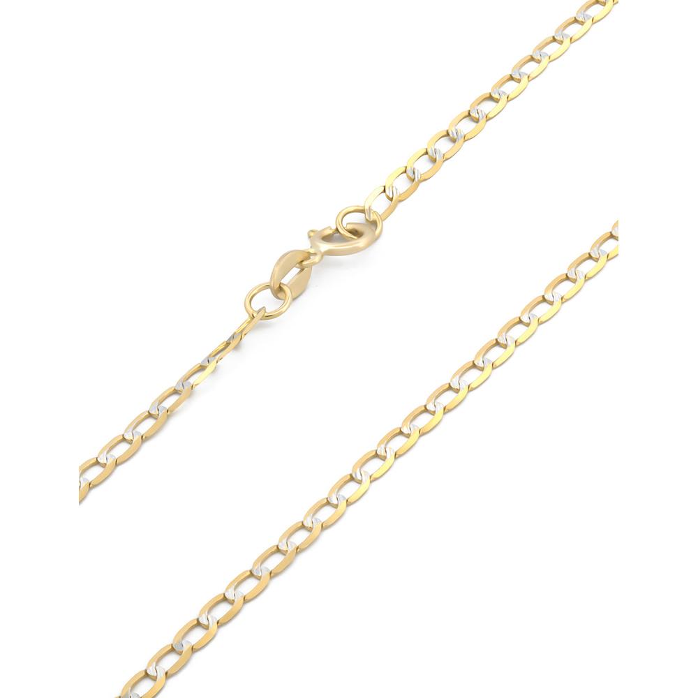 Foto 4 pulgar | Cadena Estilo Barbada Inglesa Diamantada 2 Mm Oro Sólido 14k 45 Cm
