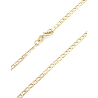 Foto 3 | Cadena Estilo Barbada Inglesa Diamantada 2 Mm Oro Sólido 14k 45 Cm