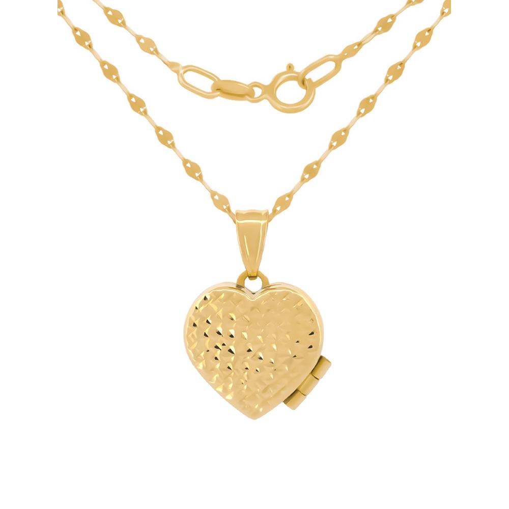 Foto 1 | Cadena Con Dije De Corazón Relicario Oro Sólido 10k