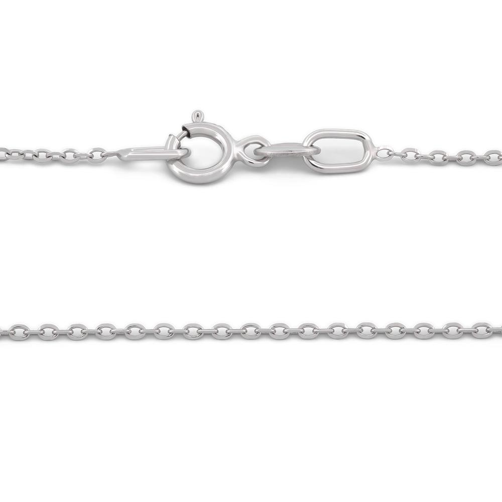 Foto 4 pulgar | Cadena Rolo Oro Blanco Italiano Sólido 14k 45 Cm
