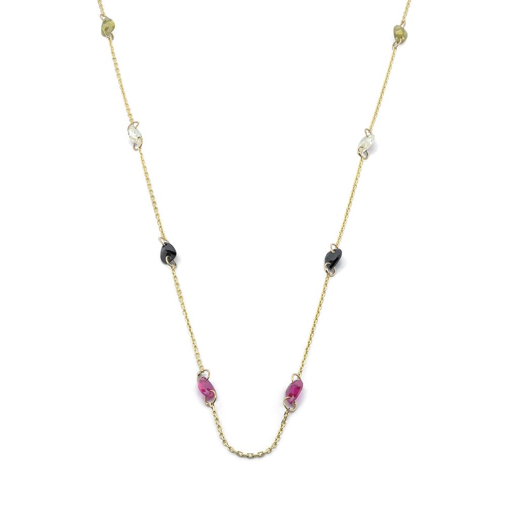 Foto 1 | Cadena Con Zirconias Colores Oro Sólido 10k