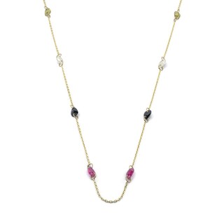 Foto 1 | Cadena Con Zirconias Colores Oro Sólido 10k