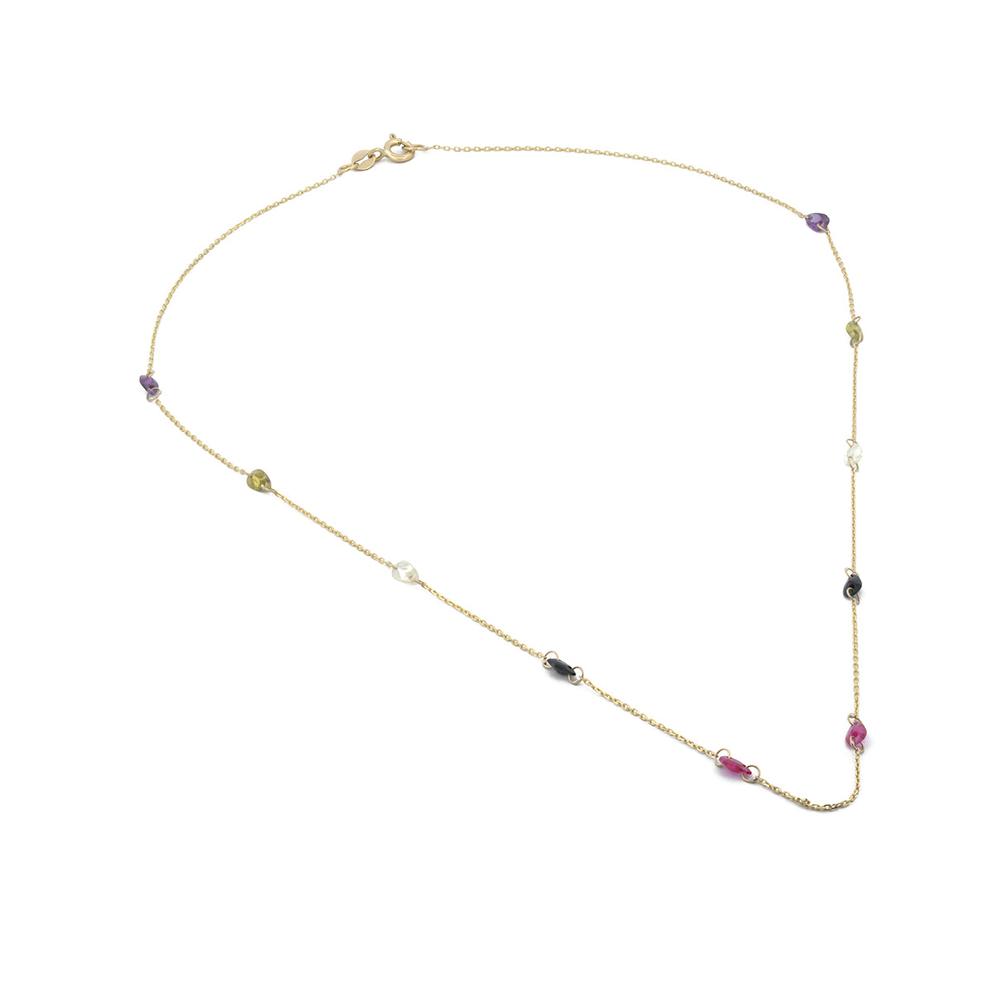 Foto 4 pulgar | Cadena Con Zirconias Colores Oro Sólido 10k