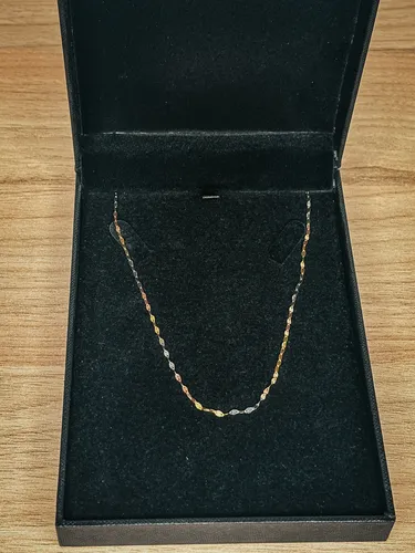 Cadena Oro Italiano 14k Grano De Café Florentino -45 Cm