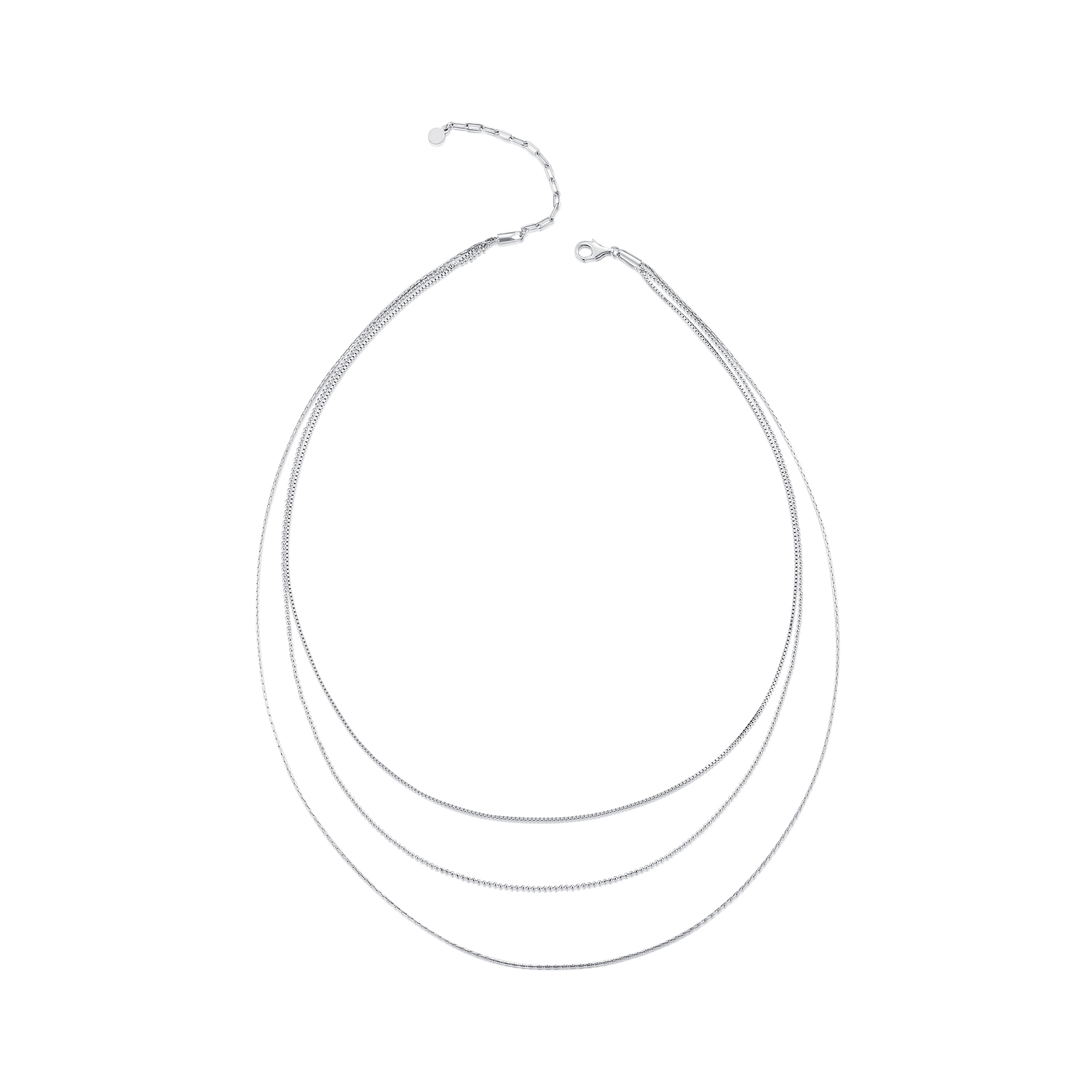 Collar Chulada, Tres Cadenas De Plata .925 Con Chapa De Platino, Se Pude Mojar