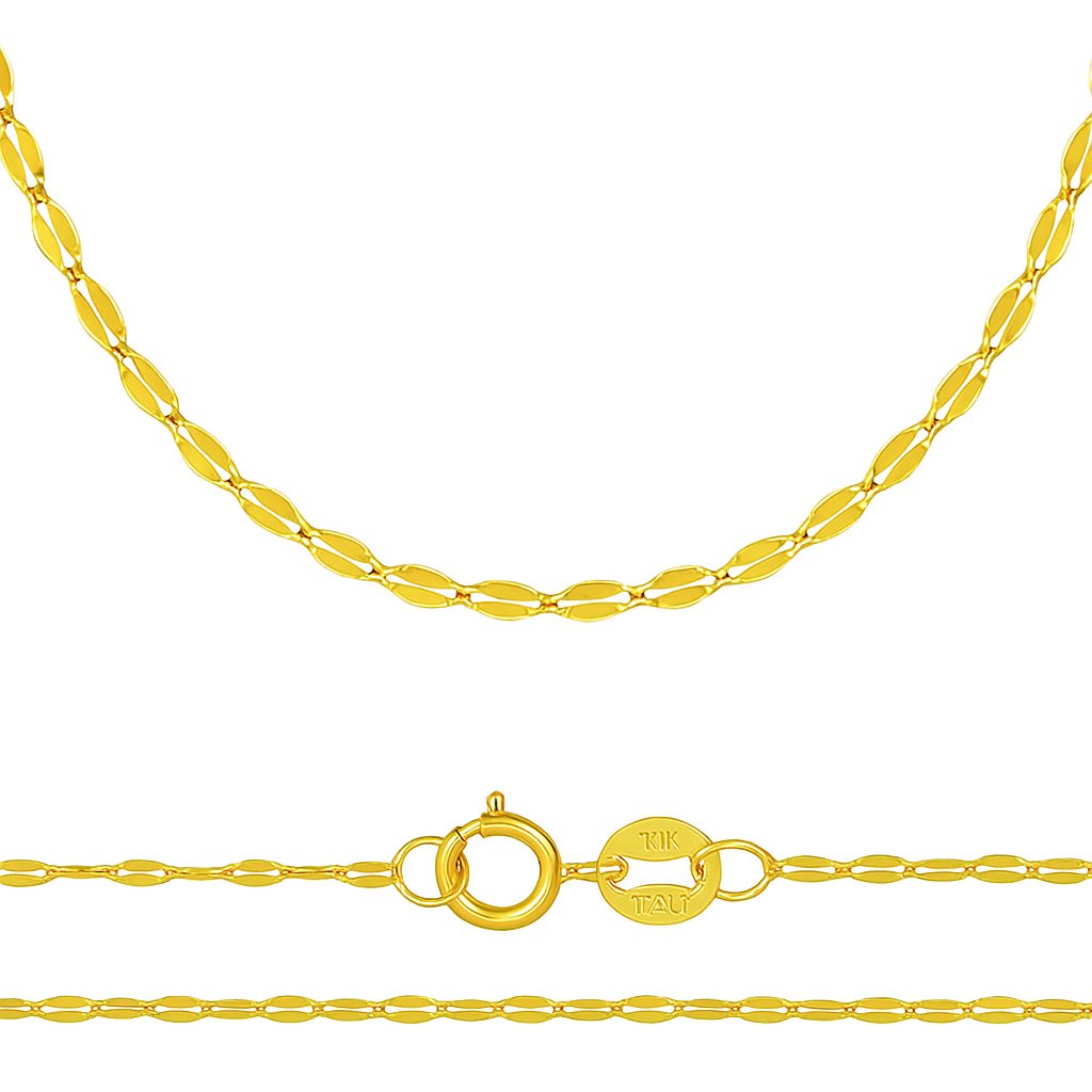 Foto 4 pulgar | Cadena Grano De Café  Oro Amarillo 10k  2mm  Dorado  Mujer Dorado 45 Cm