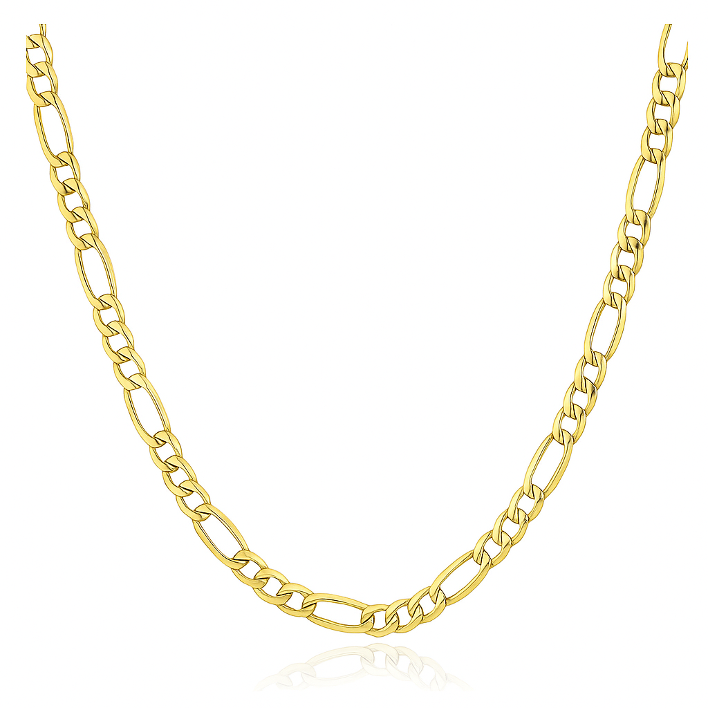 Foto 4 pulgar | Elegante Cadena Fígaro 3x1 Oro Italiano 10k - 50cm / 3.5mm