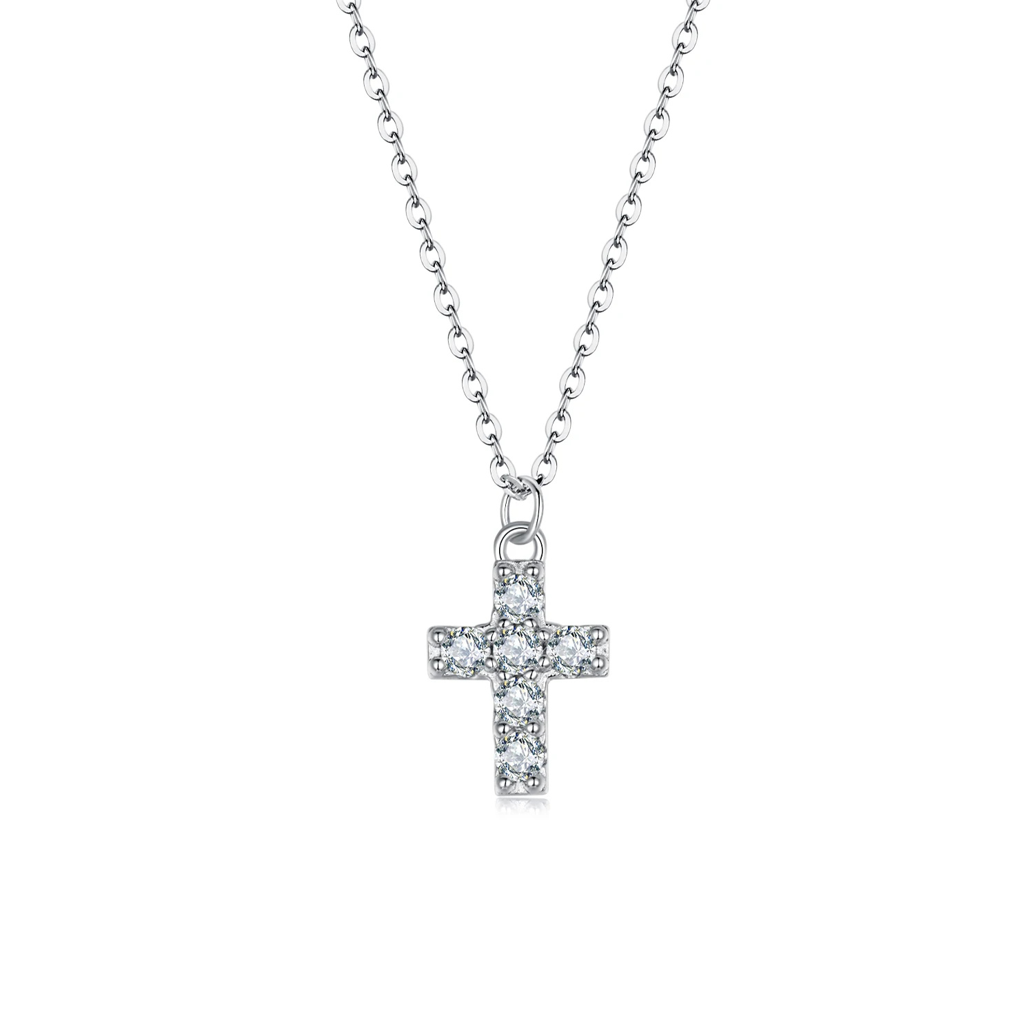 Foto 1 | Collar Chulada  Cruz Pavé De Plata .925 Con Chapa De Platino  Se Puede Mojar