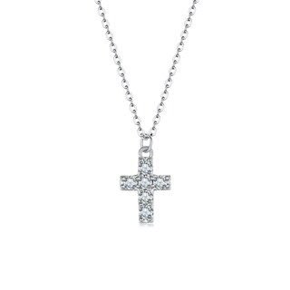 Foto 1 | Collar Chulada Cruz Pavé De Plata .925 Con Chapa De Platino Se Puede Mojar