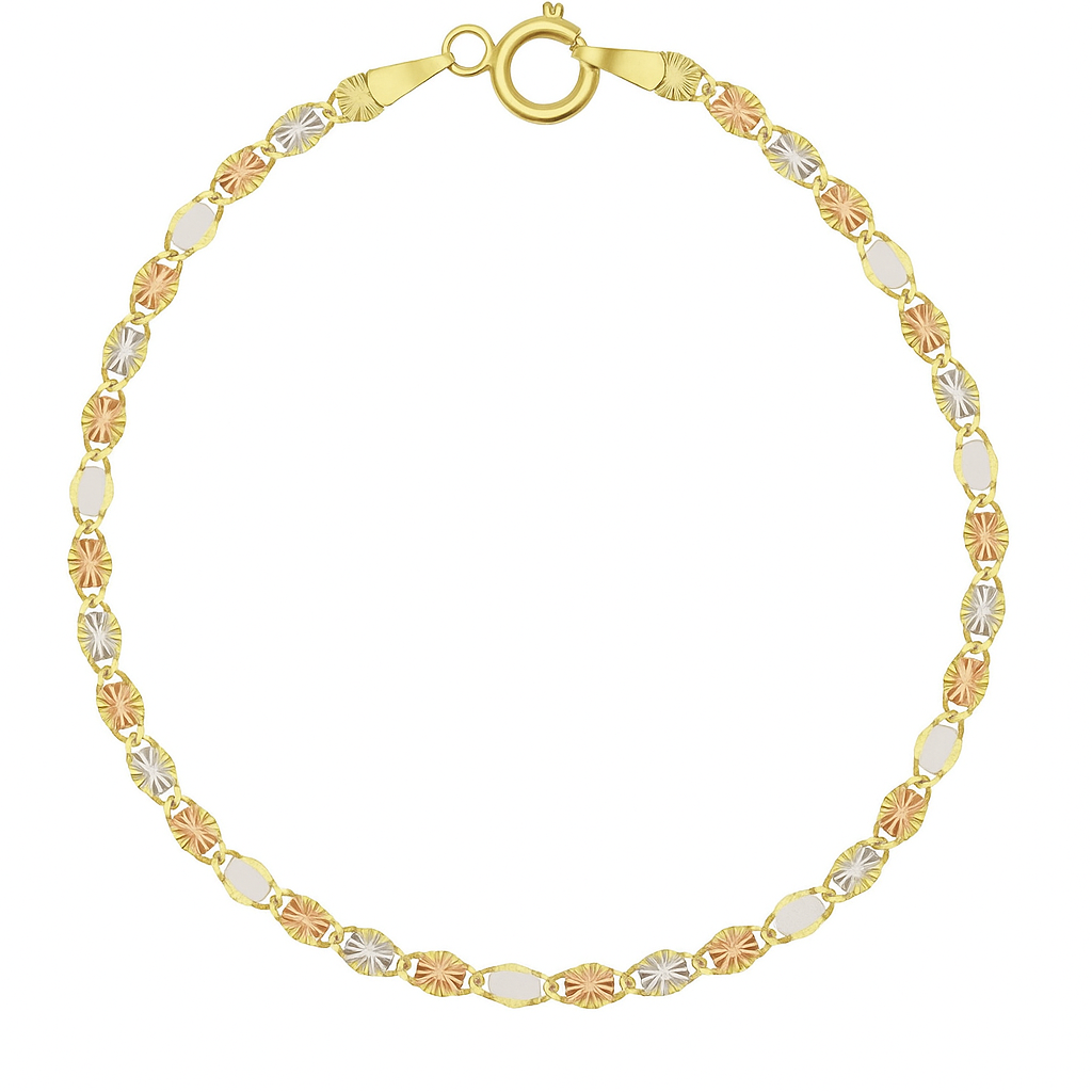 Foto 2 pulgar | Pulsera Oro Italiano 10k Tipo Valentino - 18 Cm