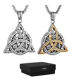 Foto 1 | 2 Pcs Collares Nudo De Bruja Celta Acero Inoxidable Color Oro Y Plata