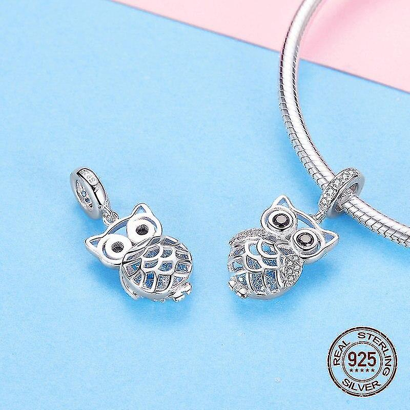 Foto 3 pulgar | Collar Con Colgante De Plata De Ley 925 Con Diseño De Búho Para Mujer - Venta Internacional.