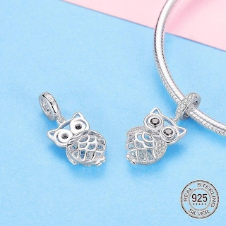 Foto 2 | Collar Con Colgante De Plata De Ley 925 Con Diseño De Búho Para Mujer - Venta Internacional.