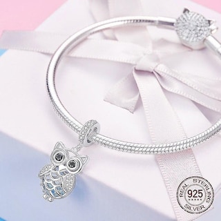 Foto 3 | Collar Con Colgante De Plata De Ley 925 Con Diseño De Búho Para Mujer - Venta Internacional.
