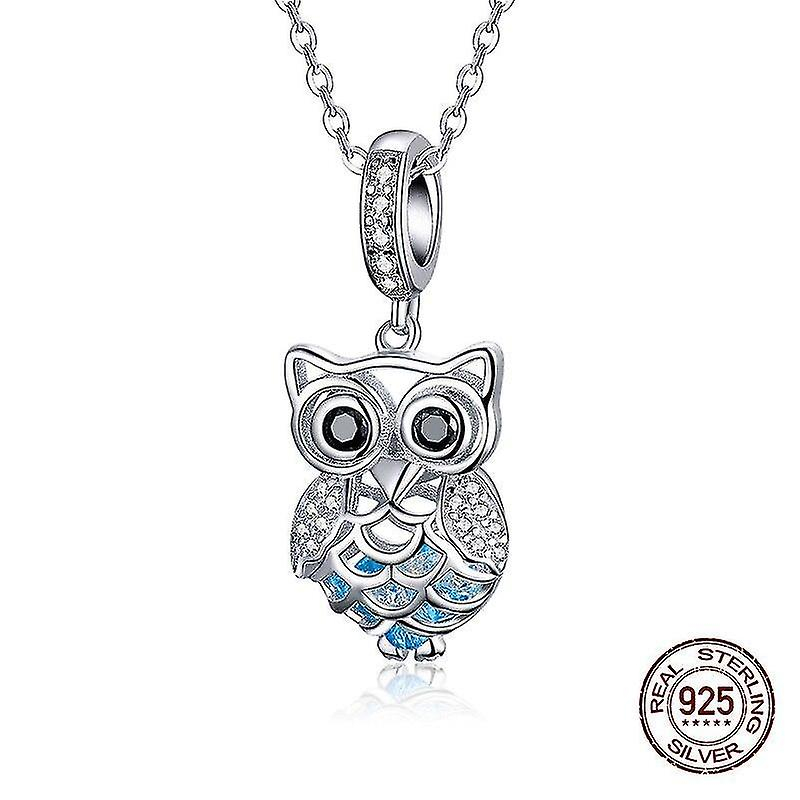 Foto 5 pulgar | Collar Con Colgante De Plata De Ley 925 Con Diseño De Búho Para Mujer - Venta Internacional.