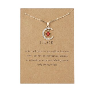 Foto 1 | Collar Huoguo Con Colgante De Estrella Lunar Con Piedra Natal Para Mujer - Venta Internacional.