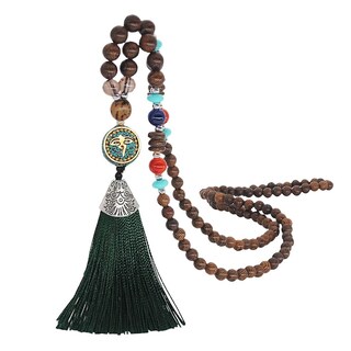 Foto 1 | Collar Huoguo Con Colgante Bohemio Con Borlas Cadena De Suéter Cuentas De Madera - Venta Internacional.