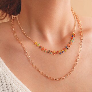 Foto 3 | Collar Huoguo Aleación De Bolas De Arroz Color Bohemio Estilo Clan - Venta Internacional.
