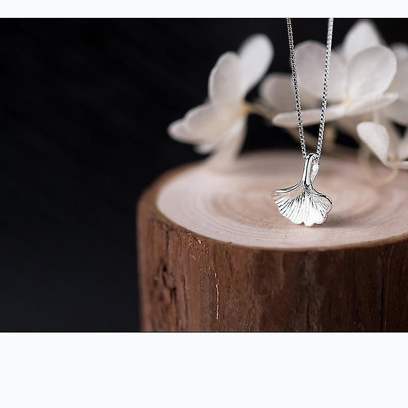 Foto 3 pulgar | Colgante Huoguo De Plata De Ley Con Forma De Hoja De Ginkgo Para Mujer - Venta Internacional.