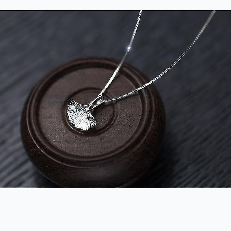Foto 4 pulgar | Colgante Huoguo De Plata De Ley Con Forma De Hoja De Ginkgo Para Mujer - Venta Internacional.