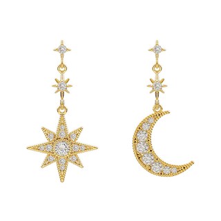 Foto 1 | Pendientes Huoguo Fashion Luna Creciente Aleación Asimétrica - Venta Internacional.