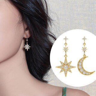 Foto 2 | Pendientes Huoguo Fashion Luna Creciente Aleación Asimétrica - Venta Internacional.