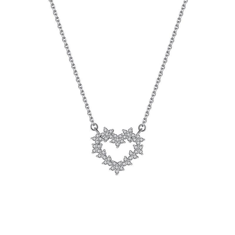 Foto 2 pulgar | Collar Huoguo Qd047 Para Mujer Chapado En Plata De Ley Con Forma De Corazón - Venta Internacional.