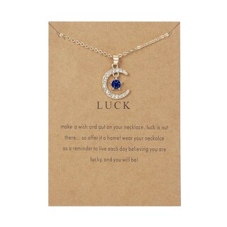 Foto 1 | Collar Huoguo Con Colgante De Estrella Lunar Con Piedra Natal Para Mujer - Venta Internacional.