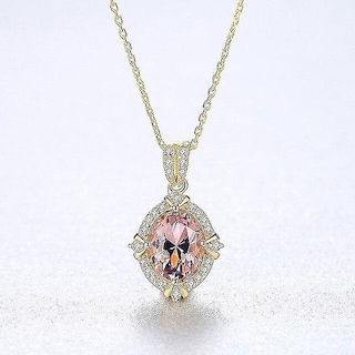 Foto 1 | Collar Con Colgante De Plata De Ley 925 Con Circonita Cúbica Rosa Para Mujer - Venta Internacional.