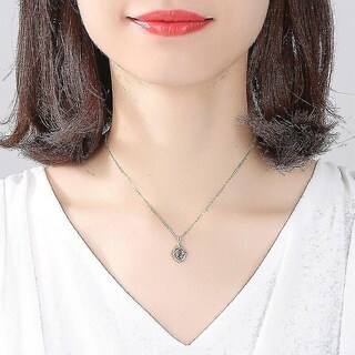 Foto 2 | Collar Con Colgante De Plata De Ley 925 Con Circonita Cúbica Rosa Para Mujer - Venta Internacional.