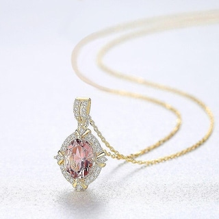 Foto 4 | Collar Con Colgante De Plata De Ley 925 Con Circonita Cúbica Rosa Para Mujer - Venta Internacional.
