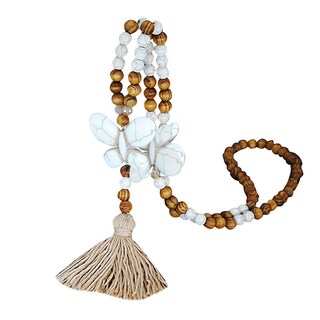 Foto 1 | Collar Con Colgante Para Mujer Borla Cuentas De Madera Cadena Bohemia - Venta Internacional.