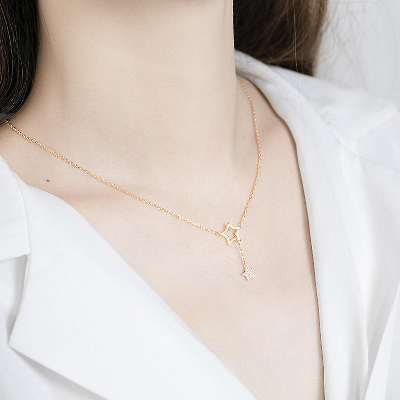 Foto 2 | Collar Huoguo Con Colgante De Estrella De Plata De Ley 925 Para Mujer - Venta Internacional.