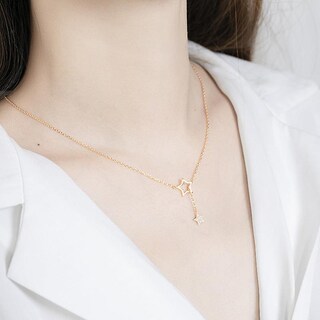 Foto 2 | Collar Huoguo Con Colgante De Estrella De Plata De Ley 925 Para Mujer - Venta Internacional.