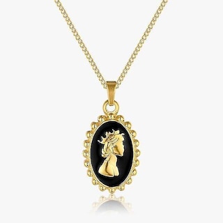 Foto 3 | Collar Colgante Huoguo Con Retrato Esmaltado De La Reina Isabel - Venta Internacional.