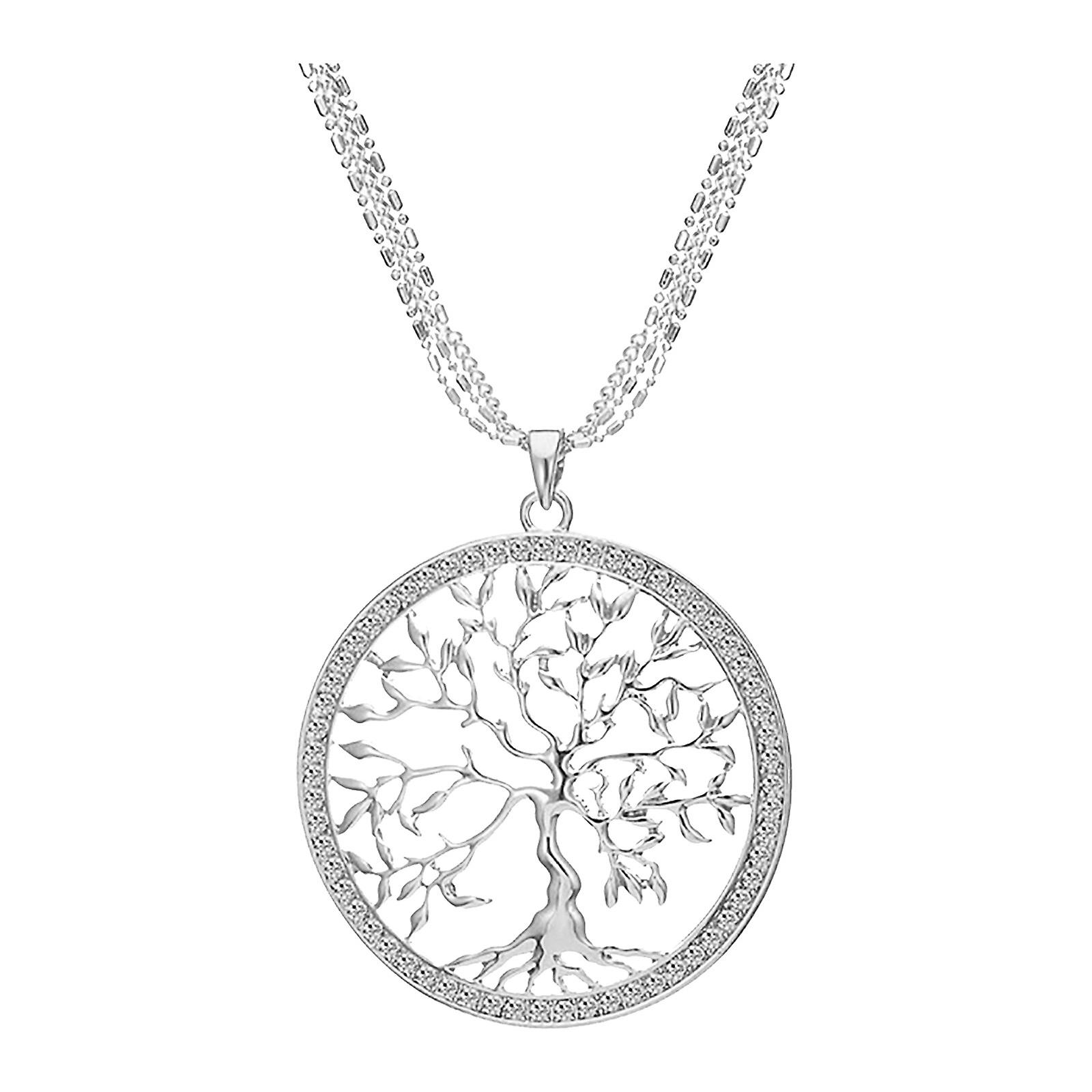 Foto 3 pulgar | Collar Con Colgante De Cristal Rosa Con Forma De Árbol De La Vida Para Mujer - Venta Internacional.